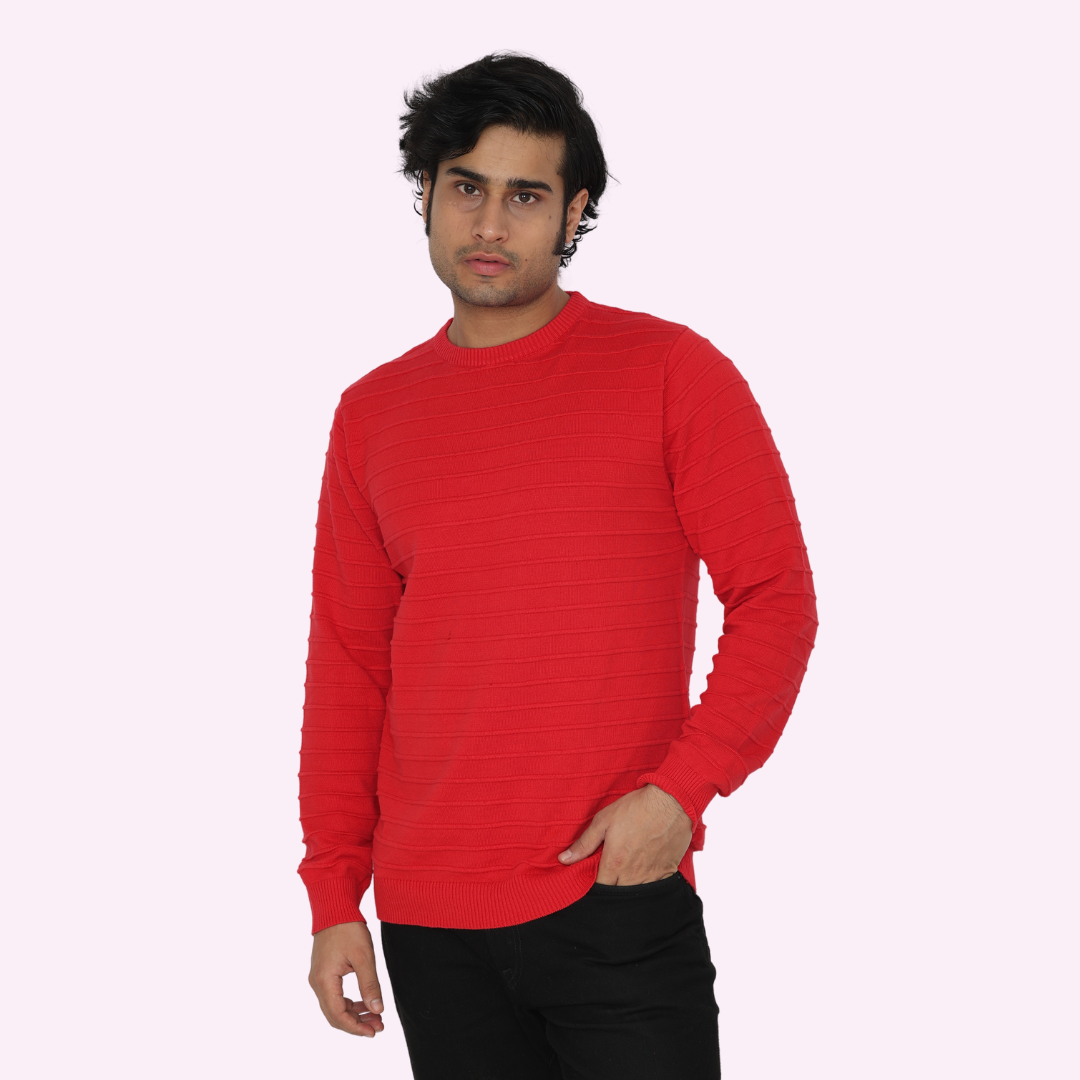 Red structured Knitted Special Edition T-shirt