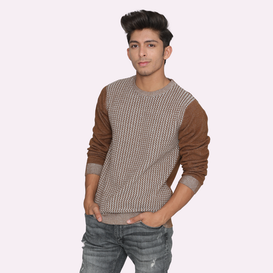 Brown structured special edition knitted T-Shirt