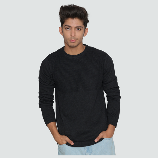 Charcoal Structured cotton special edition Knitted T-shirt