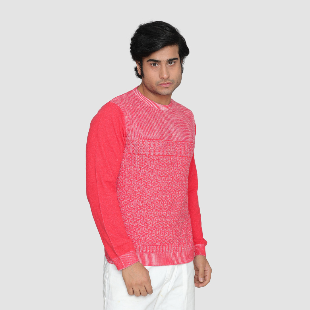 Red Denim finished Cotton special Edition knitted T-shirt