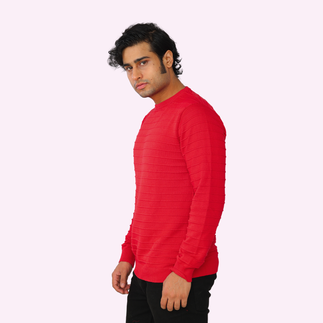 Red structured Knitted Special Edition T-shirt