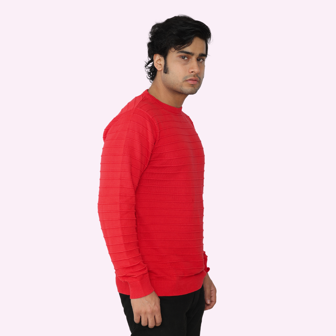 Red structured Knitted Special Edition T-shirt