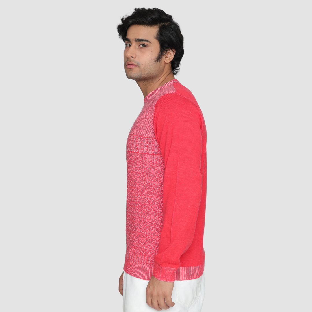 Red Denim finished Cotton special Edition knitted T-shirt