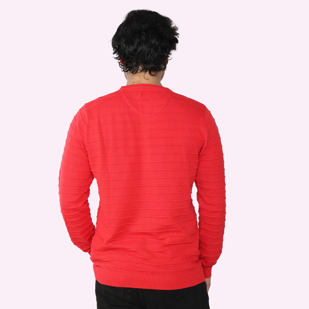 Red structured Knitted Special Edition T-shirt